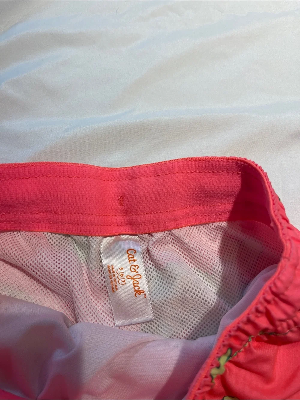 Cat & Jack Boys' Hot Pink Swim Trunks with Green Alligator Print